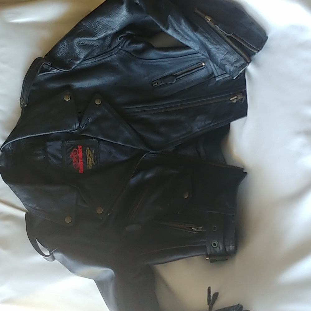 Genuine leather motorcycle jacket
